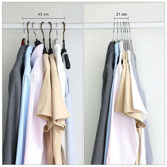 Flexi Hanger Set of 10 Pieces Grey-Black