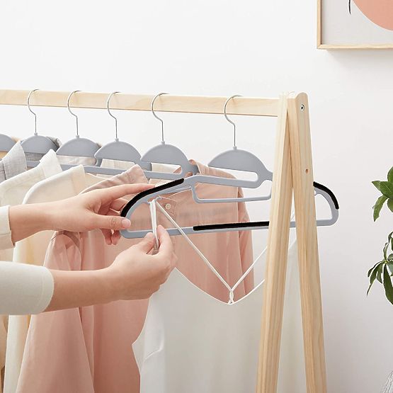 Flexi Hanger Set of 10 Pieces Grey-Black