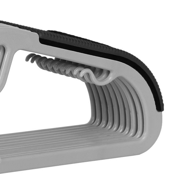 Flexi Hanger Set of 10 Pieces Grey-Black