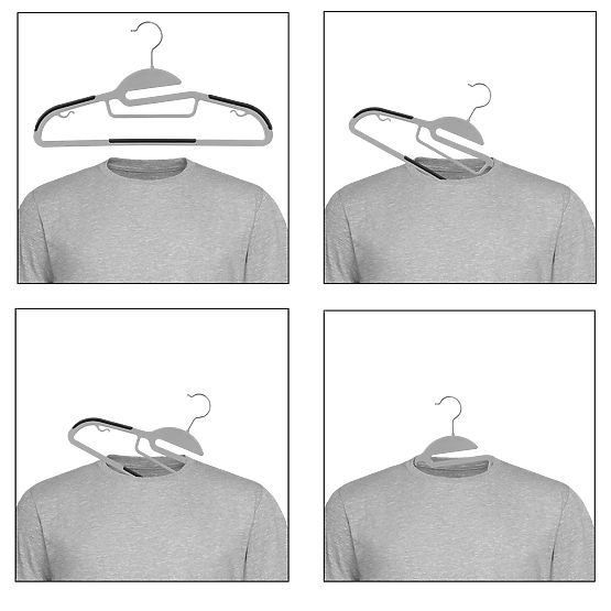 Flexi Hanger Set of 10 Pieces Grey-Black
