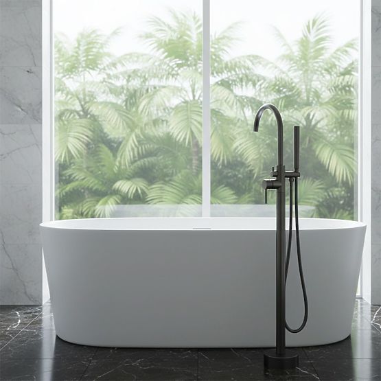 Floor-Mounted Bathtub Faucet Rea Lungo Titan