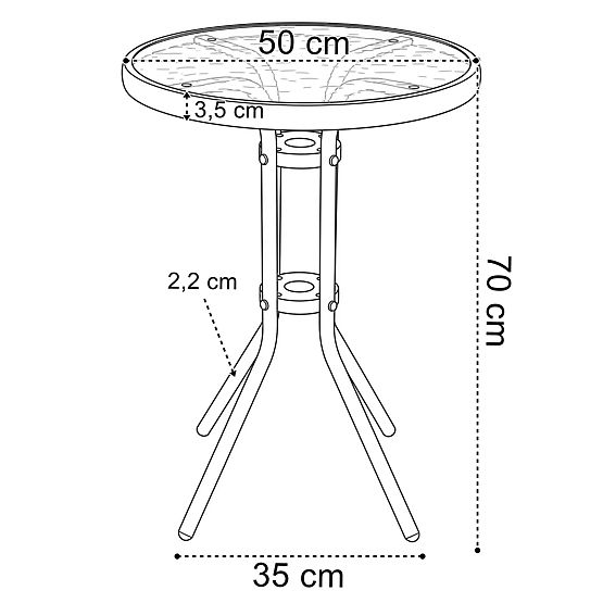 FLORA Garden Furniture Set Table + 2 Chairs