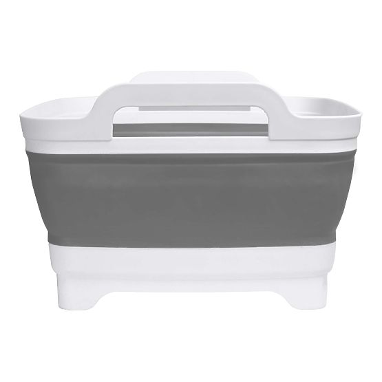 Foldable Bowl with Drain White-Grey BRIDA