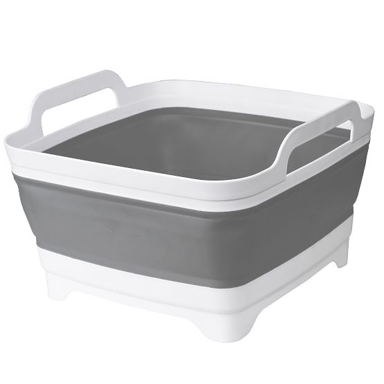 Foldable Bowl with Drain White-Grey BRIDA