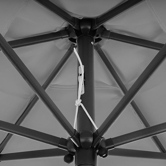 Foldable Garden Balcony Umbrella Adjustable 210 cm Grey