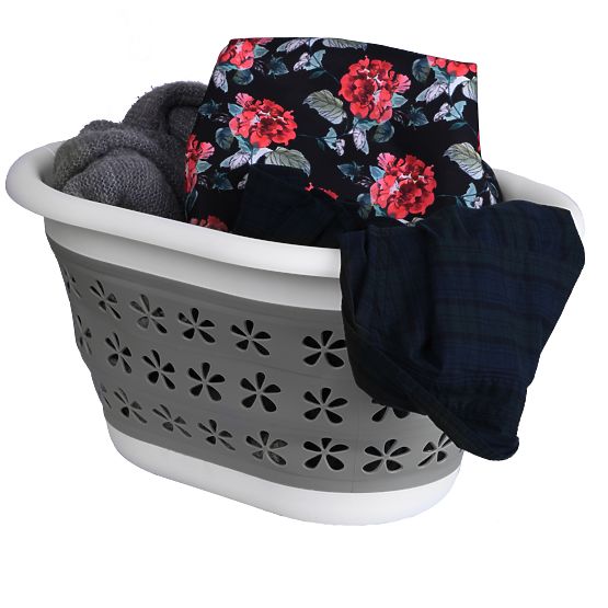 Foldable Oval Bowl 50 x 37 cm White-Grey OVAL COMPACT 25L