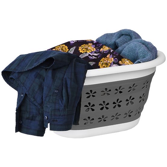 Foldable Oval Bowl 50 x 37 cm White-Grey OVAL COMPACT 25L