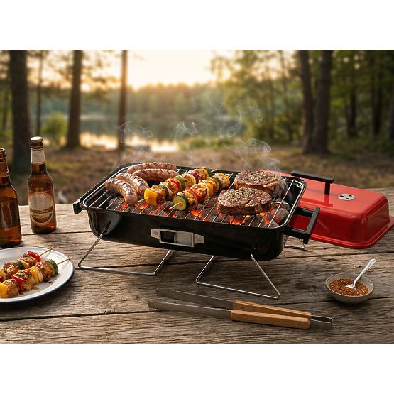 Foldable Portable Charcoal Grill CAMPAL with Lid