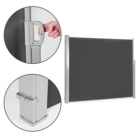 Folding Awning 300x180 cm Side Roller Blind Garden Terrace Anthracite