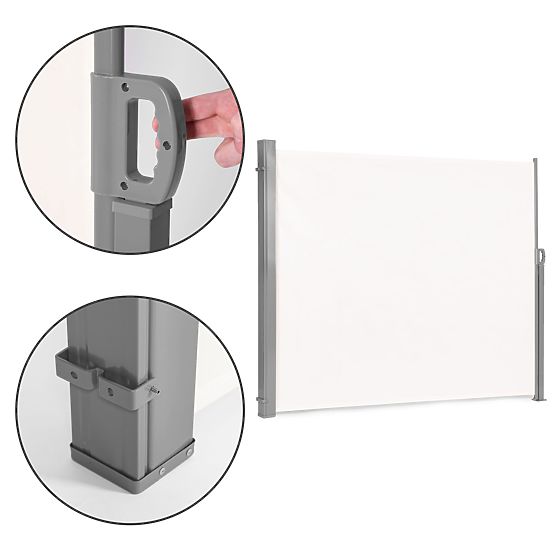 Folding Awning 300x180 cm Side Screen for Garden Terrace Beige