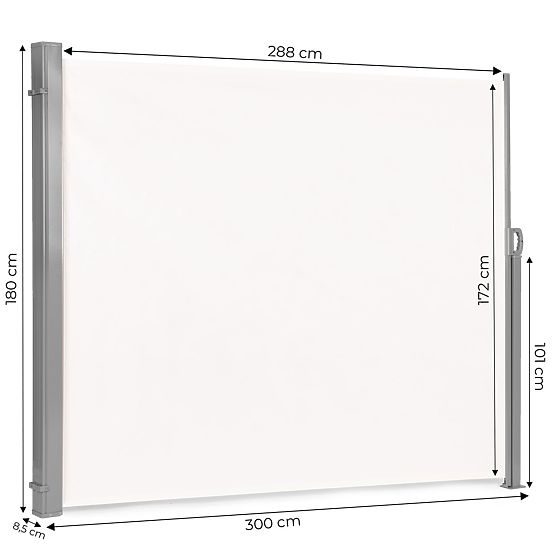 Folding Awning 300x180 cm Side Screen for Garden Terrace Beige