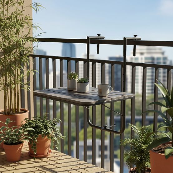 Folding Balcony Table ARETTO Gray