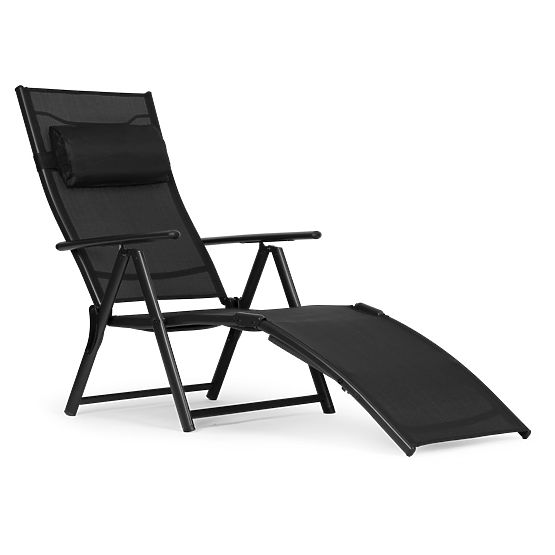 Folding Beach Garden Lounger with Adjustable Backrest, Steel Frame ModernHome
