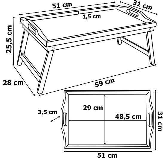 Folding Breakfast Tray AURELIA