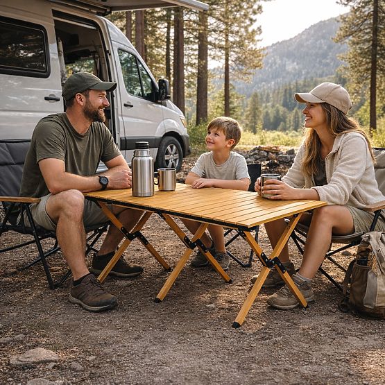 Folding Camping Table 120x60 cm with Bag MultiGarden