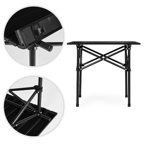 Folding Camping Table 53x55 cm with Bag Black MultiGarden