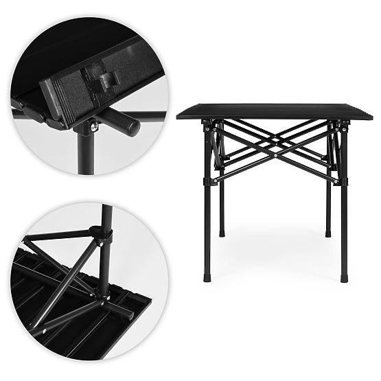 Folding Camping Table 95x55 cm with Bag Black MultiGarden