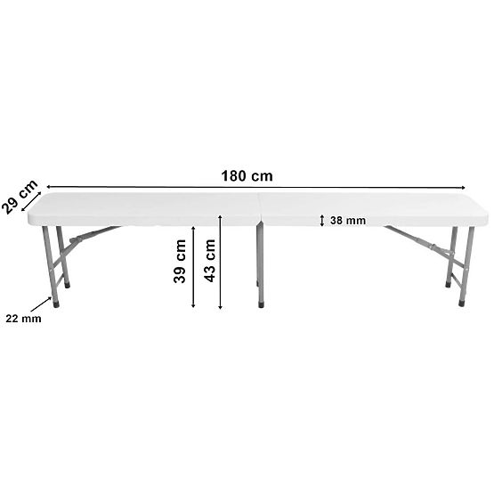 Folding Catering Bench 180 cm White