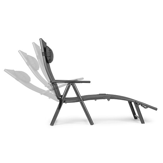 Folding Garden Beach Lounger with Adjustable Backrest, Steel Frame, Gray MultiGarden
