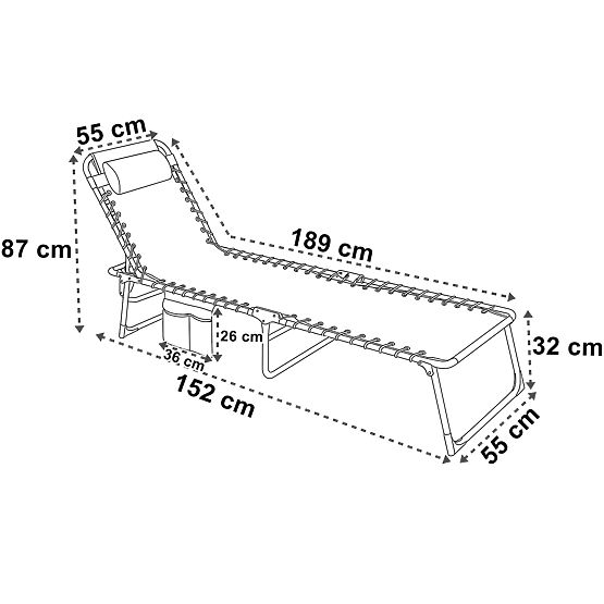 Folding Garden Lounger Adjustable FENIKS Black