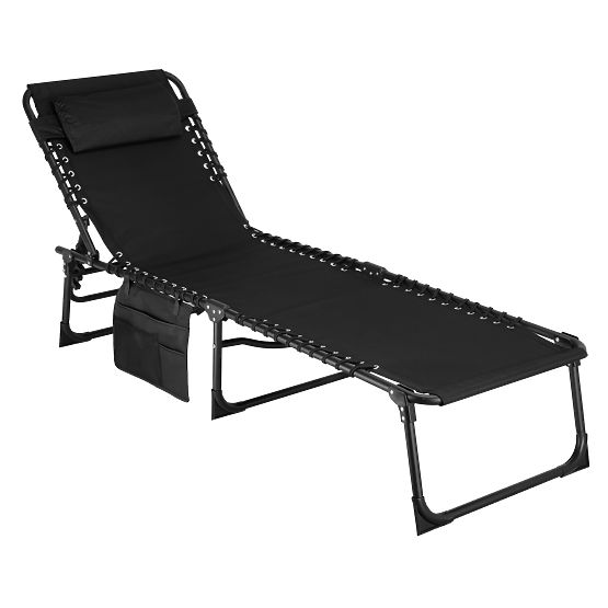 Folding Garden Lounger Adjustable FENIKS Black
