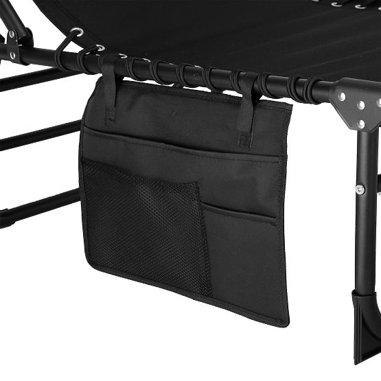 Folding Garden Lounger Adjustable FENIKS Black