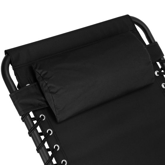 Folding Garden Lounger Adjustable FENIKS Black