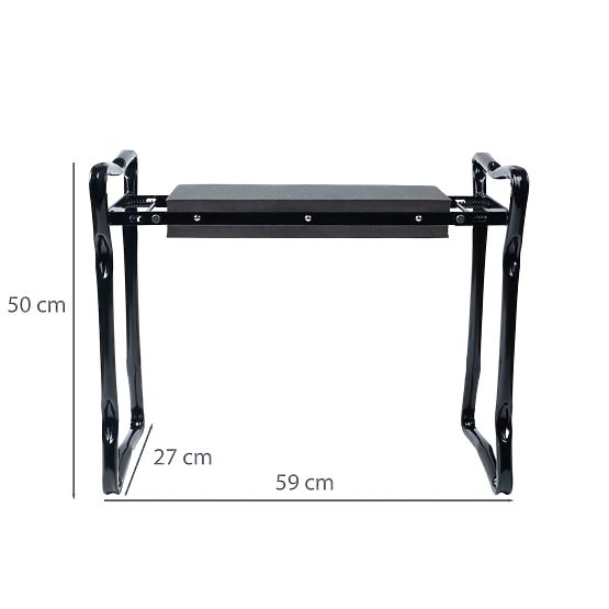 Folding Kneeling Stool for Gardening with Tool Belt and 2 Organizers