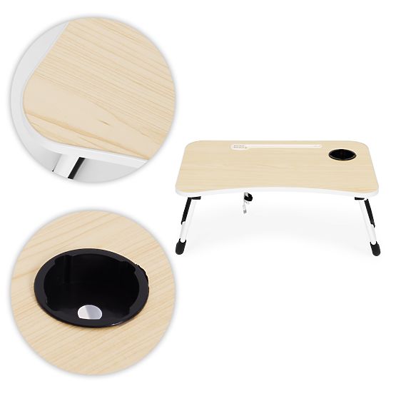 Folding Laptop Stand 60x40 cm with Lamp and Fan ModernHome