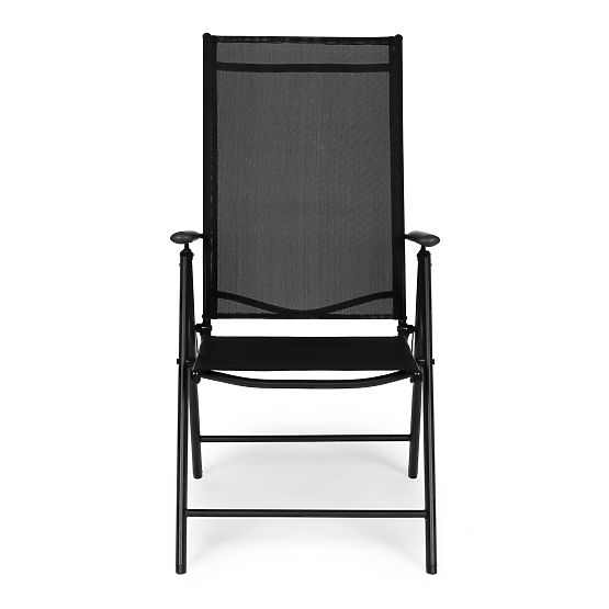 Folding Steel Garden Chair with Adjustable Backrest Black MultiGarden