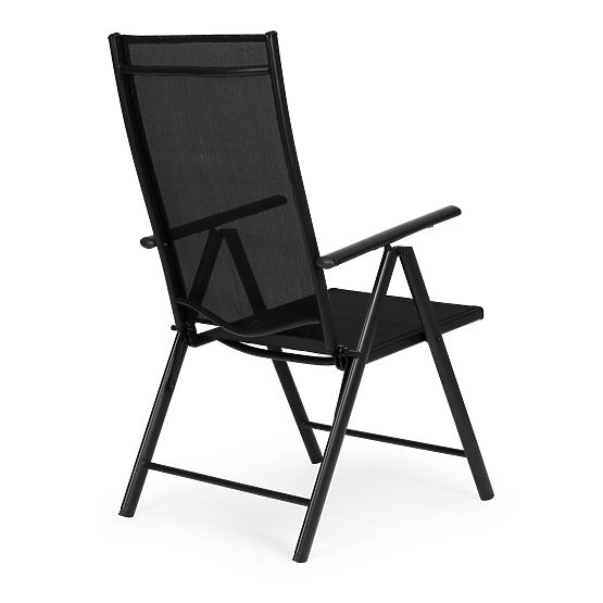 Folding Steel Garden Chair with Adjustable Backrest Black MultiGarden
