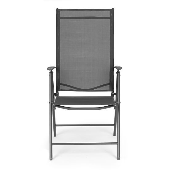 Folding Steel Garden Chair with Adjustable Backrest Grey MultiGarden
