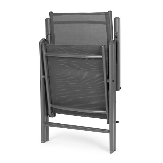 Folding Steel Garden Chair with Adjustable Backrest Grey MultiGarden
