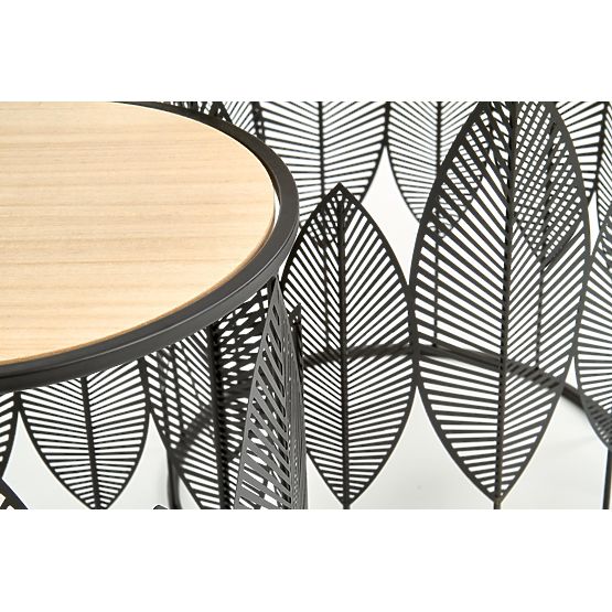 FOLLA set of 2 benches black / natural (1p=1pc)