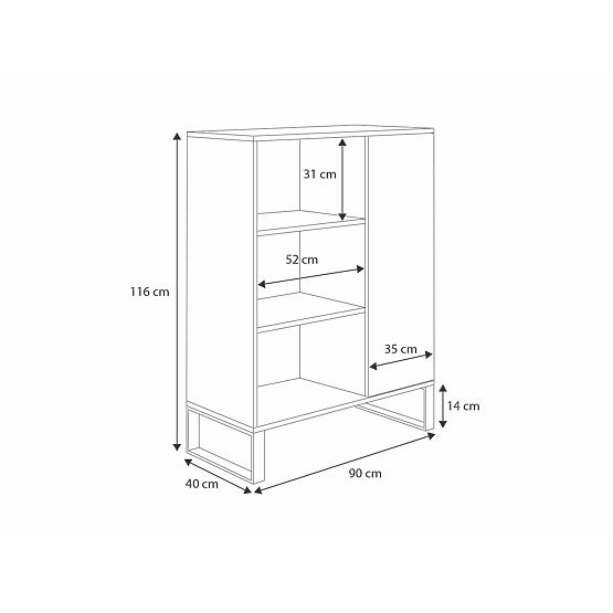Fondi Wardrobe Golden Craft Oak, Loft Style