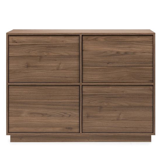 Four-Door Japandi Sideboard in Royal Walnut