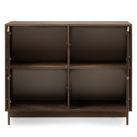 Four-Door Japandi Sideboard in Royal Walnut