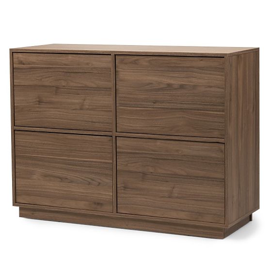 Four-Door Japandi Sideboard in Royal Walnut