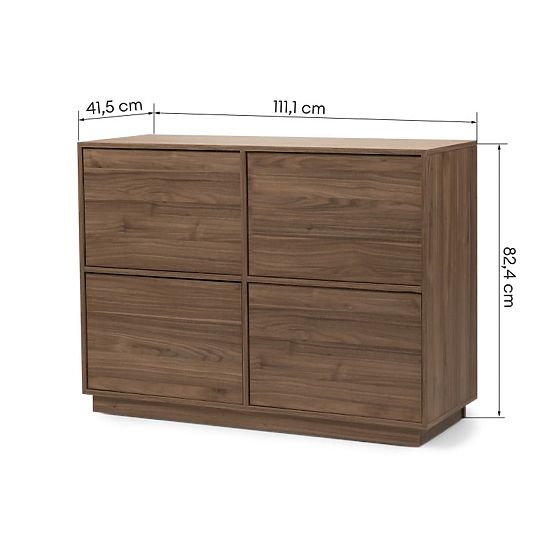 Four-Door Japandi Sideboard in Royal Walnut
