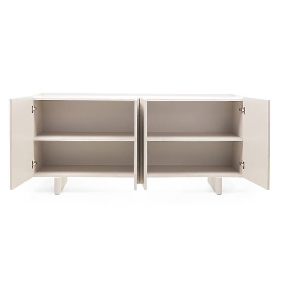 Four-Door Moss Sideboard in Cashmere, Rounded