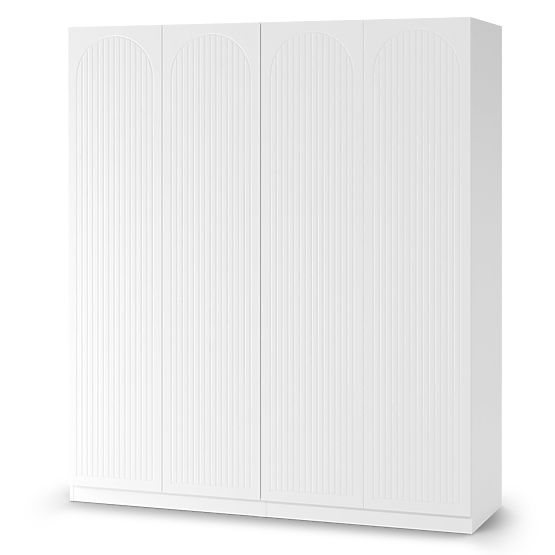 Four-Door Wardrobe Neroli, Arched Grooving, White