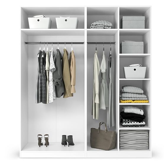 Four-Door Wardrobe Neroli, Arched Grooving, White