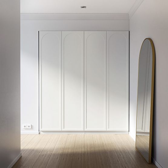 Four-Door Wardrobe Neroli, Arched Panel, White