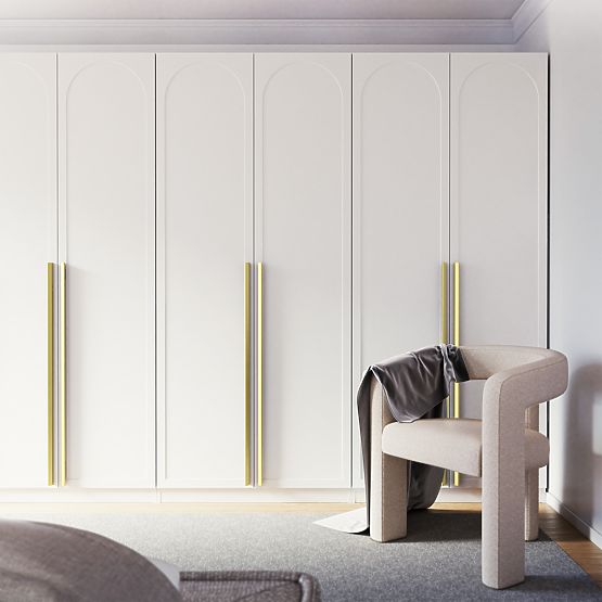 Four-Door Wardrobe Neroli, Arched Panel, White
