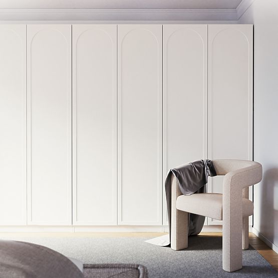 Four-Door Wardrobe Neroli, Arched Panel, White