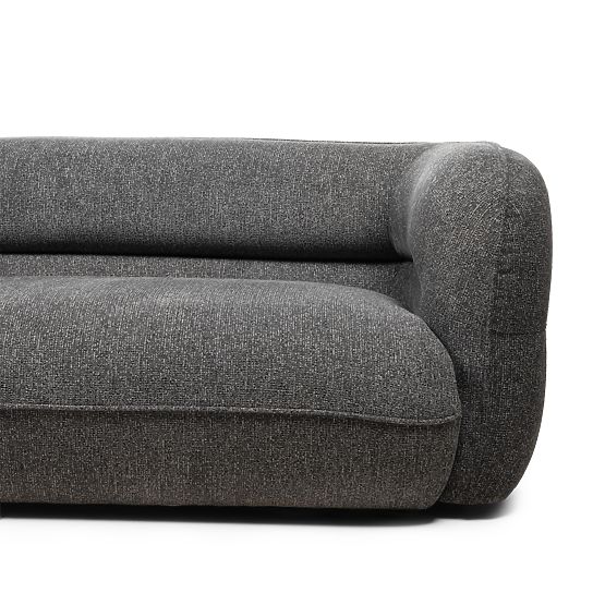Four-seater living room sofa Luvio gray, rounded shapes