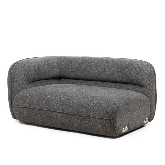 Four-seater living room sofa Luvio gray, rounded shapes