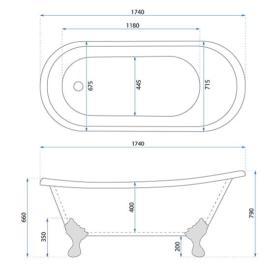 Freestanding Bathtub Rea Sparta 175