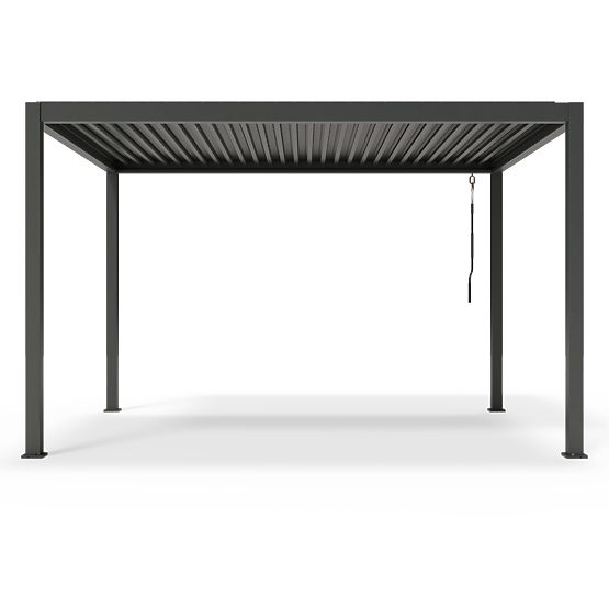 Freestanding Garden Pergola Antilla in Aluminum, 4x3 m, Bioclimatic, Adjustable Louvers, Anthracite