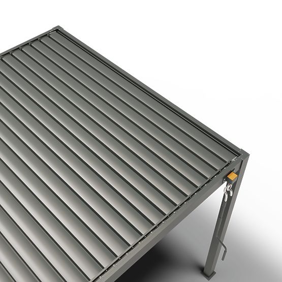 Freestanding Garden Pergola Antilla in Aluminum, 4x3 m, Bioclimatic, Adjustable Louvers, Anthracite